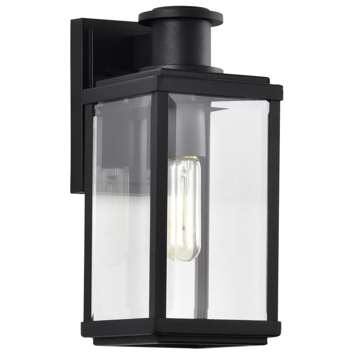 SATCO/NUVO Luca Small Outdoor Lantern Sand Black Finish Clear Beveled Glass (60-8510)