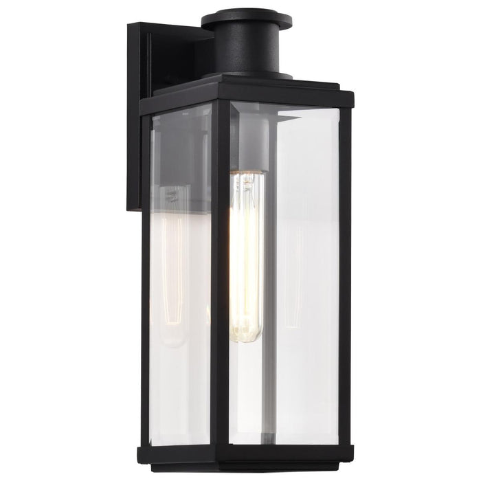 SATCO/NUVO Luca Medium Outdoor Lantern Sand Black Finish Clear Beveled Glass (60-8511)