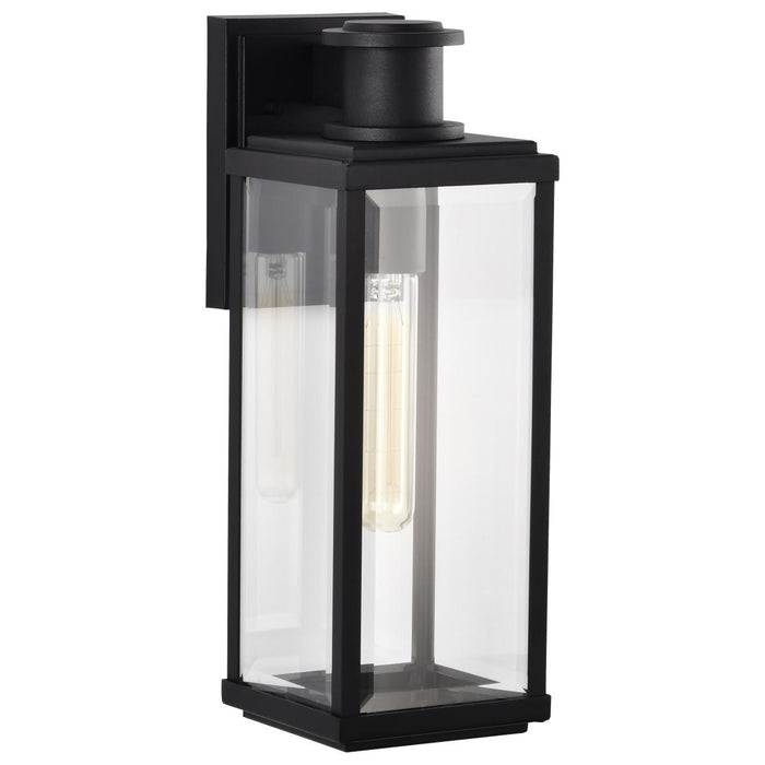 SATCO/NUVO Luca Medium Outdoor Lantern Sand Black Finish Clear Beveled Glass (60-8511)