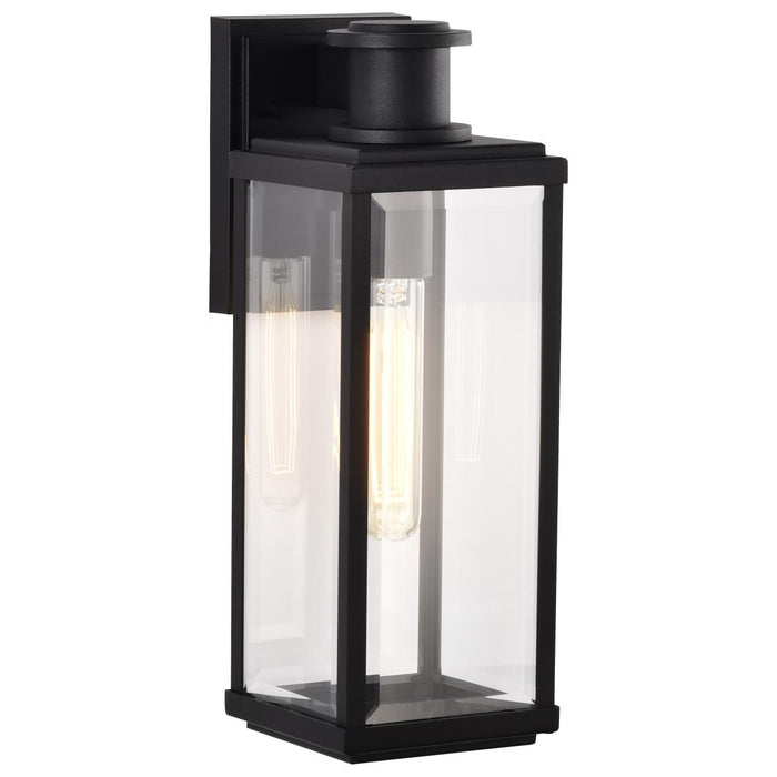 SATCO/NUVO Luca Medium Outdoor Lantern Sand Black Finish Clear Beveled Glass (60-8511)