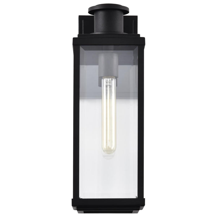 SATCO/NUVO Luca Medium Outdoor Lantern Sand Black Finish Clear Beveled Glass (60-8511)