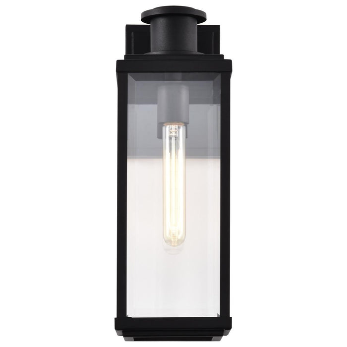 SATCO/NUVO Luca Medium Outdoor Lantern Sand Black Finish Clear Beveled Glass (60-8511)