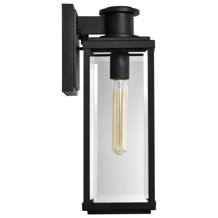 SATCO/NUVO Luca Medium Outdoor Lantern Sand Black Finish Clear Beveled Glass (60-8511)