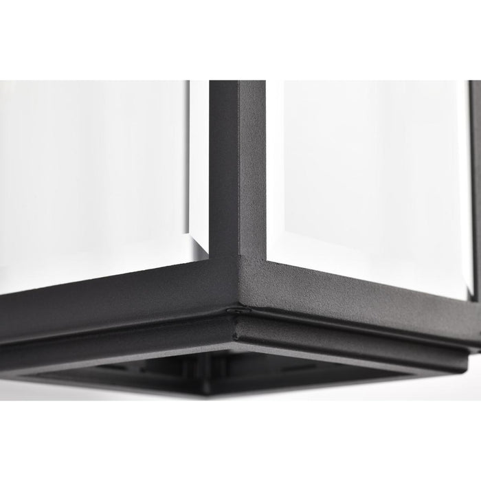 SATCO/NUVO Luca Medium Outdoor Lantern Sand Black Finish Clear Beveled Glass (60-8511)