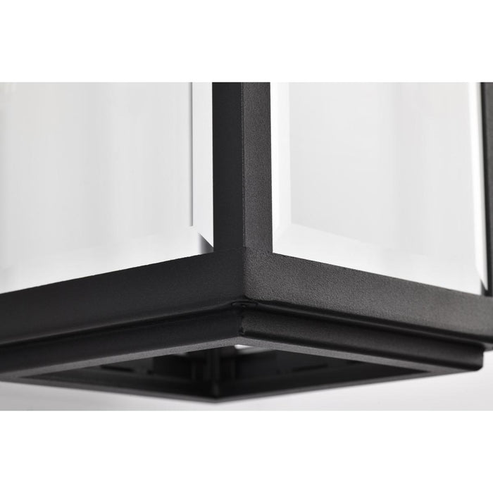 SATCO/NUVO Luca Medium Outdoor Lantern Sand Black Finish Clear Beveled Glass (60-8511)