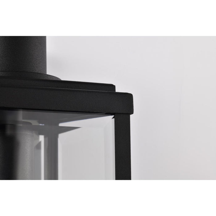 SATCO/NUVO Luca Medium Outdoor Lantern Sand Black Finish Clear Beveled Glass (60-8511)