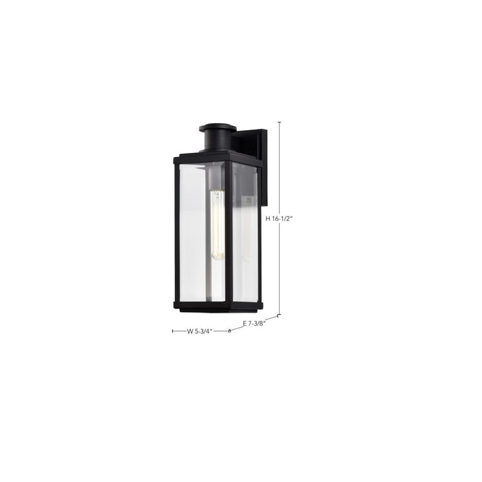 SATCO/NUVO Luca Medium Outdoor Lantern Sand Black Finish Clear Beveled Glass (60-8511)