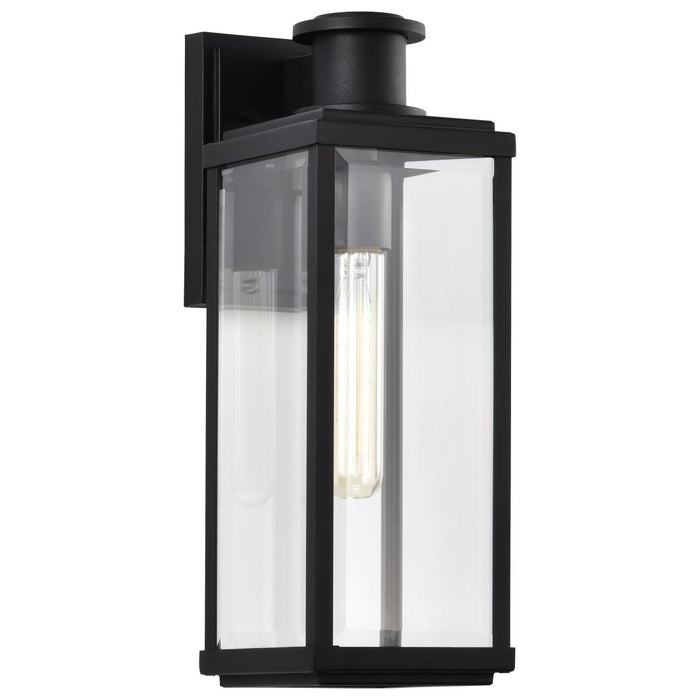 SATCO/NUVO Luca Medium Outdoor Lantern Sand Black Finish Clear Beveled Glass (60-8511)