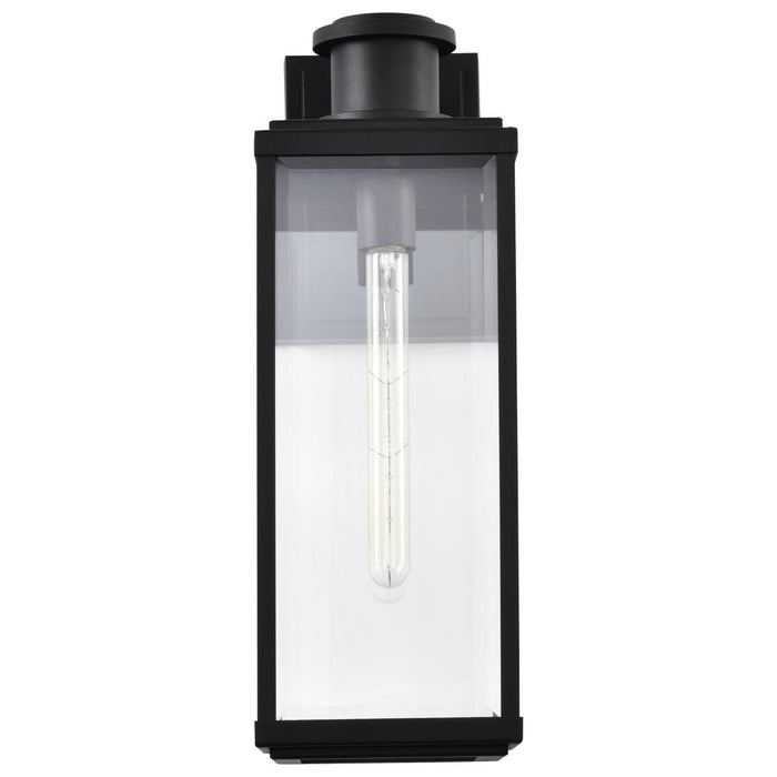 SATCO/NUVO Luca Large Outdoor Lantern Sand Black Finish Clear Beveled Glass (60-8512)