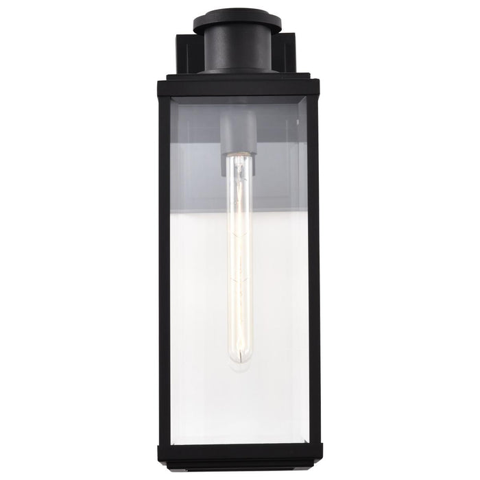 SATCO/NUVO Luca Large Outdoor Lantern Sand Black Finish Clear Beveled Glass (60-8512)