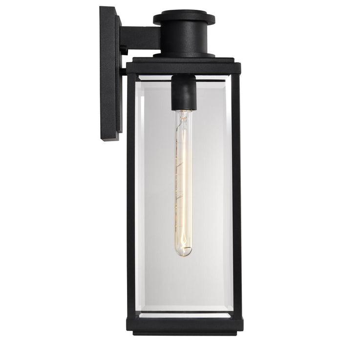SATCO/NUVO Luca Large Outdoor Lantern Sand Black Finish Clear Beveled Glass (60-8512)