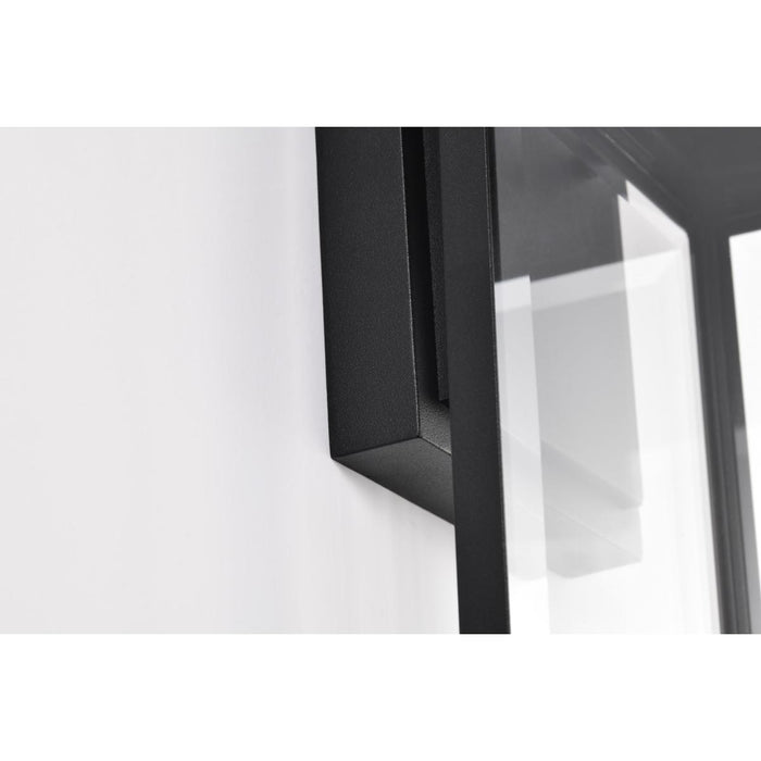 SATCO/NUVO Luca Large Outdoor Lantern Sand Black Finish Clear Beveled Glass (60-8512)