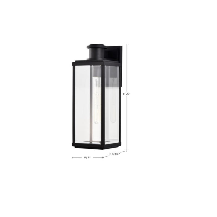 SATCO/NUVO Luca Large Outdoor Lantern Sand Black Finish Clear Beveled Glass (60-8512)