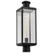 SATCO/NUVO Luca Outdoor Post Lantern Sand Black Finish Clear Beveled Glass (60-8513)