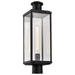 SATCO/NUVO Luca Outdoor Post Lantern Sand Black Finish Clear Beveled Glass (60-8513)