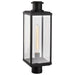 SATCO/NUVO Luca Outdoor Post Lantern Sand Black Finish Clear Beveled Glass (60-8513)