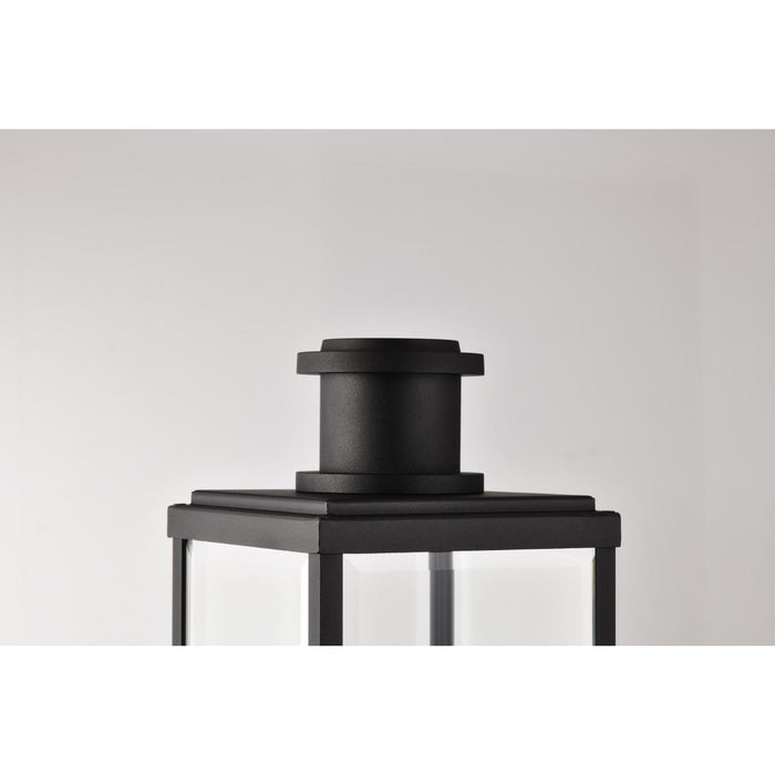 SATCO/NUVO Luca Outdoor Post Lantern Sand Black Finish Clear Beveled Glass (60-8513)