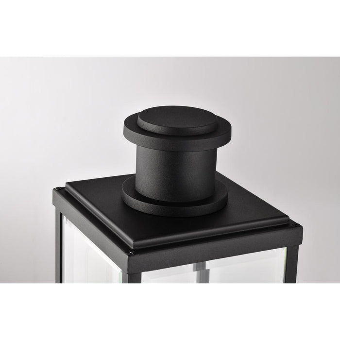 SATCO/NUVO Luca Outdoor Post Lantern Sand Black Finish Clear Beveled Glass (60-8513)