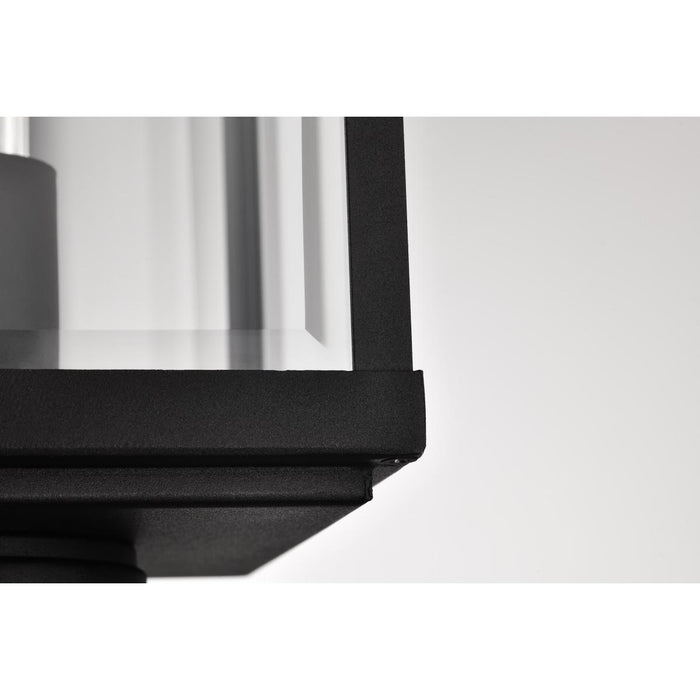 SATCO/NUVO Luca Outdoor Post Lantern Sand Black Finish Clear Beveled Glass (60-8513)