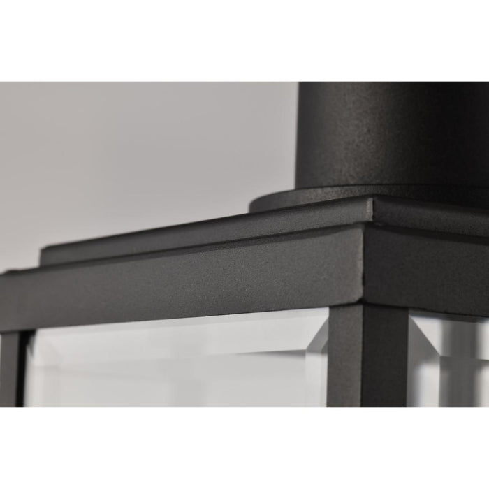 SATCO/NUVO Luca Outdoor Post Lantern Sand Black Finish Clear Beveled Glass (60-8513)