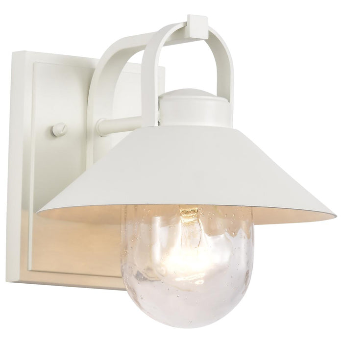 SATCO/NUVO Ridge Small Outdoor Lantern White Finish Clear Seeded Glass (60-8520)