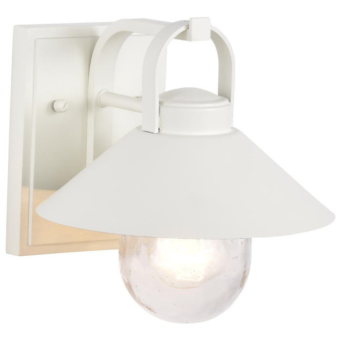 SATCO/NUVO Ridge Small Outdoor Lantern White Finish Clear Seeded Glass (60-8520)