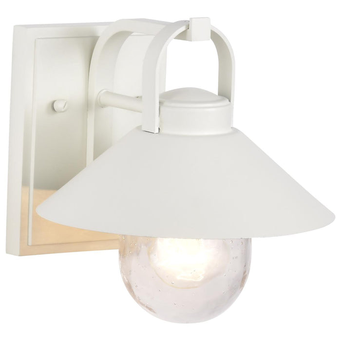SATCO/NUVO Ridge Small Outdoor Lantern White Finish Clear Seeded Glass (60-8520)