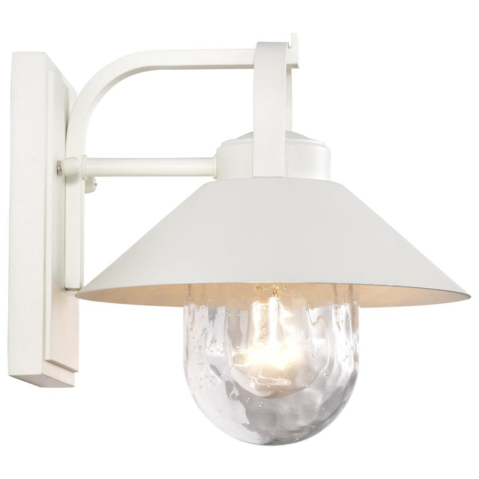 SATCO/NUVO Ridge Small Outdoor Lantern White Finish Clear Seeded Glass (60-8520)