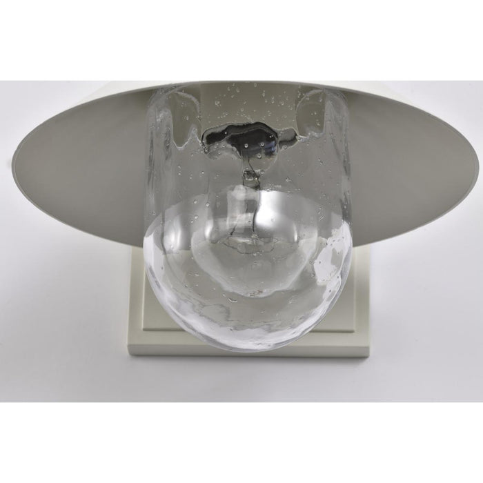 SATCO/NUVO Ridge Small Outdoor Lantern White Finish Clear Seeded Glass (60-8520)