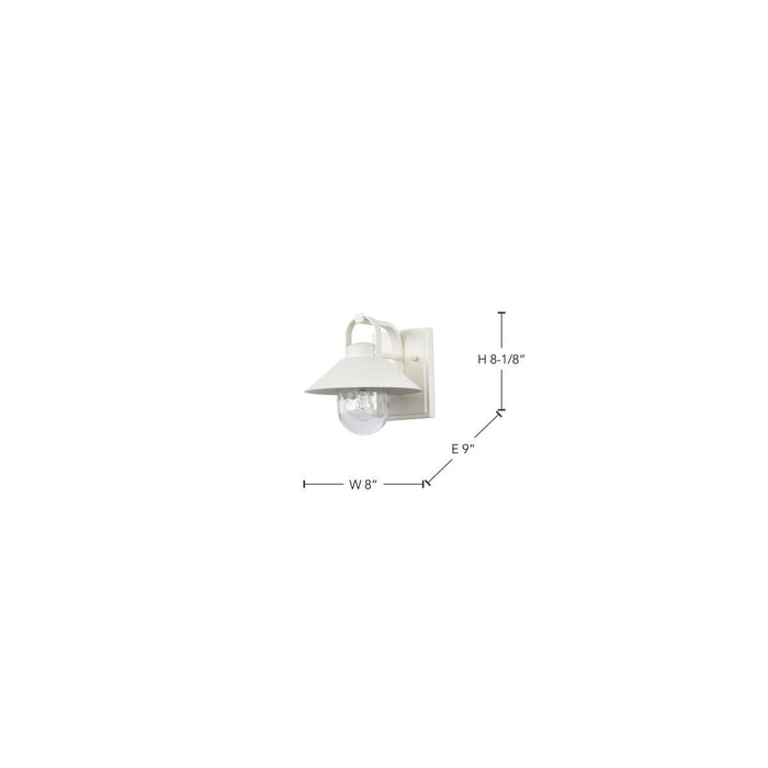 SATCO/NUVO Ridge Small Outdoor Lantern White Finish Clear Seeded Glass (60-8520)