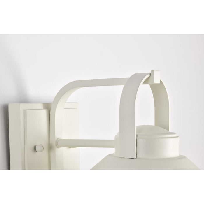 SATCO/NUVO Ridge Medium Outdoor Lantern White Finish Clear Seeded Glass (60-8521)