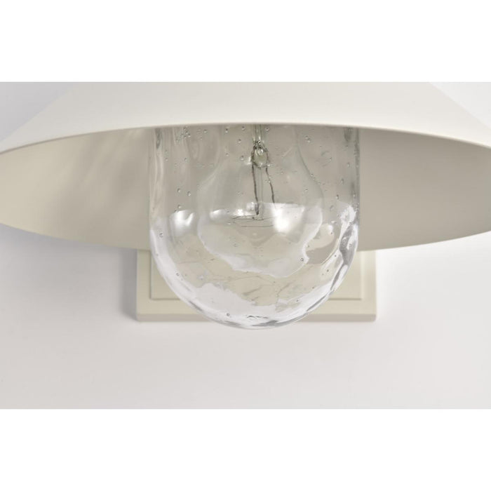 SATCO/NUVO Ridge Medium Outdoor Lantern White Finish Clear Seeded Glass (60-8521)