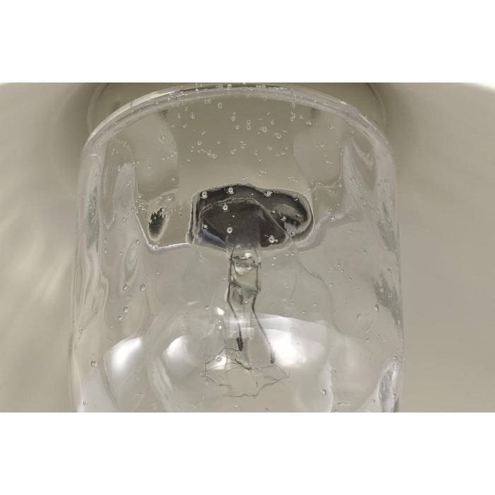 SATCO/NUVO Ridge Medium Outdoor Lantern White Finish Clear Seeded Glass (60-8521)