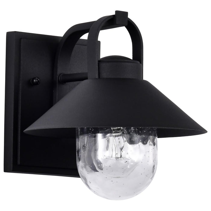 SATCO/NUVO Ridge Small Outdoor Lantern Black Finish Clear Seeded Glass (60-8540)