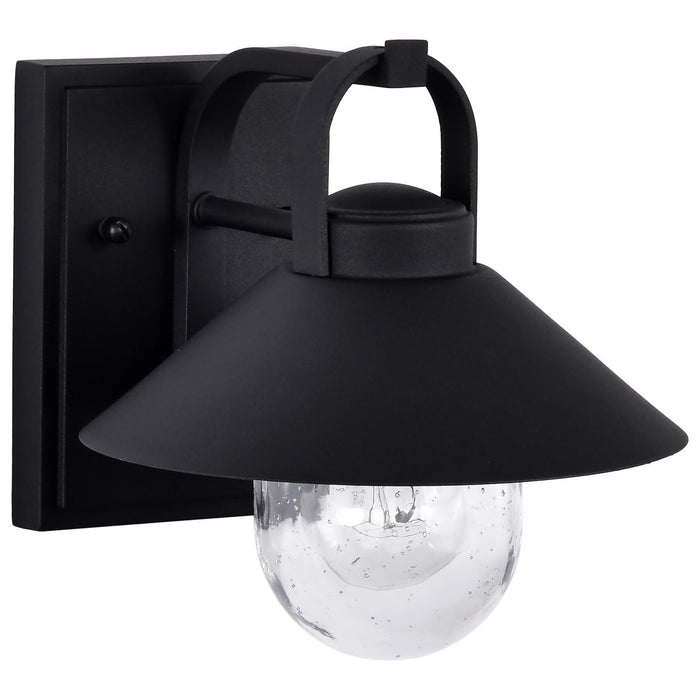 SATCO/NUVO Ridge Small Outdoor Lantern Black Finish Clear Seeded Glass (60-8540)