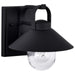 SATCO/NUVO Ridge Small Outdoor Lantern Black Finish Clear Seeded Glass (60-8540)