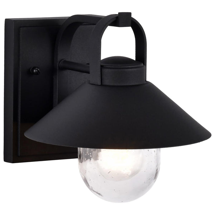 SATCO/NUVO Ridge Small Outdoor Lantern Black Finish Clear Seeded Glass (60-8540)