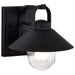 SATCO/NUVO Ridge Small Outdoor Lantern Black Finish Clear Seeded Glass (60-8540)