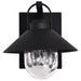 SATCO/NUVO Ridge Small Outdoor Lantern Black Finish Clear Seeded Glass (60-8540)
