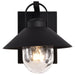 SATCO/NUVO Ridge Small Outdoor Lantern Black Finish Clear Seeded Glass (60-8540)