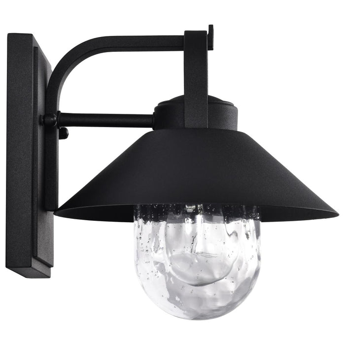 SATCO/NUVO Ridge Small Outdoor Lantern Black Finish Clear Seeded Glass (60-8540)