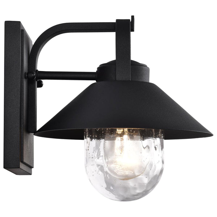 SATCO/NUVO Ridge Small Outdoor Lantern Black Finish Clear Seeded Glass (60-8540)