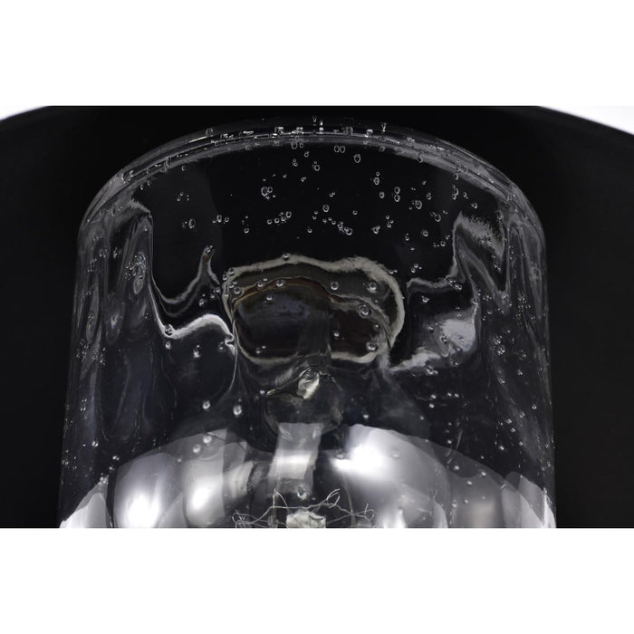 SATCO/NUVO Ridge Small Outdoor Lantern Black Finish Clear Seeded Glass (60-8540)