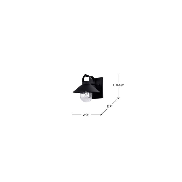 SATCO/NUVO Ridge Small Outdoor Lantern Black Finish Clear Seeded Glass (60-8540)
