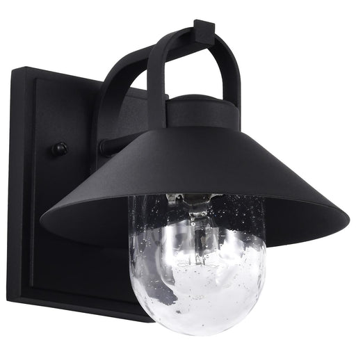SATCO/NUVO Ridge Small Outdoor Lantern Black Finish Clear Seeded Glass (60-8540)