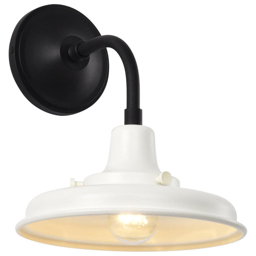 SATCO/NUVO Morris Small Outdoor Lantern Black Finish White Shade (60-8560)