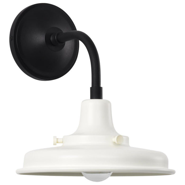 SATCO/NUVO Morris Small Outdoor Lantern Black Finish White Shade (60-8560)