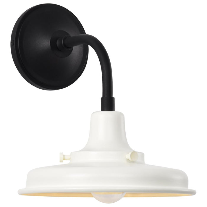 SATCO/NUVO Morris Small Outdoor Lantern Black Finish White Shade (60-8560)