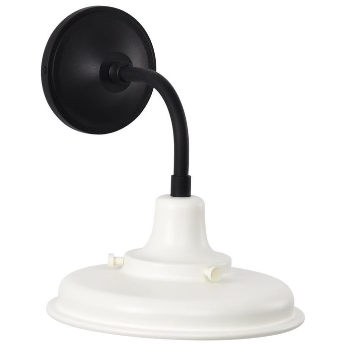 SATCO/NUVO Morris Small Outdoor Lantern Black Finish White Shade (60-8560)