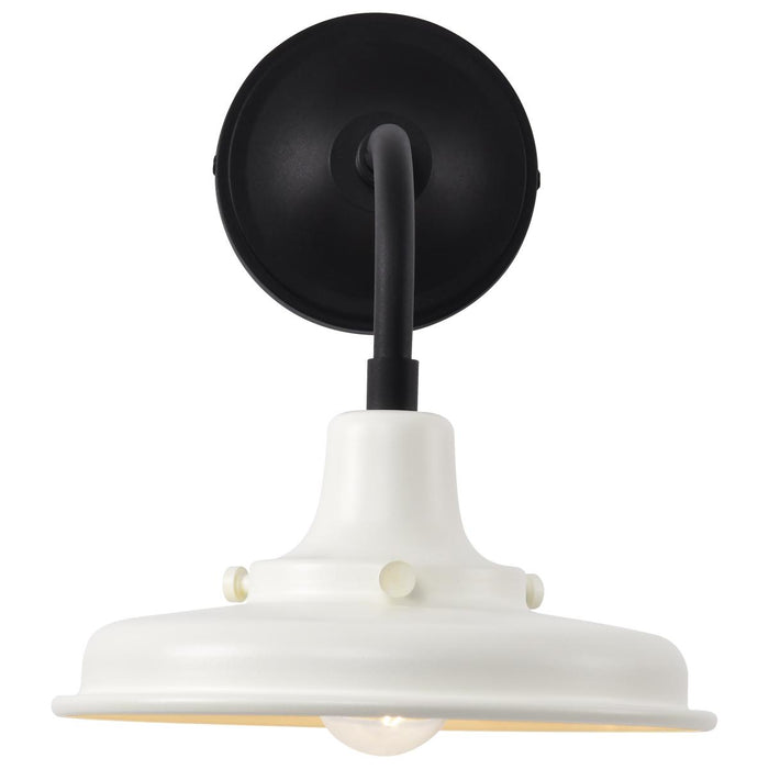 SATCO/NUVO Morris Small Outdoor Lantern Black Finish White Shade (60-8560)